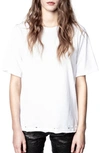 Zadig & Voltaire Womens Blanc Story V-neck Embroidered Cotton-jersey T-shirt M