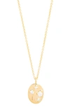 Stone And Strand Monogram Oval Medallion Diamond Necklace In Gold