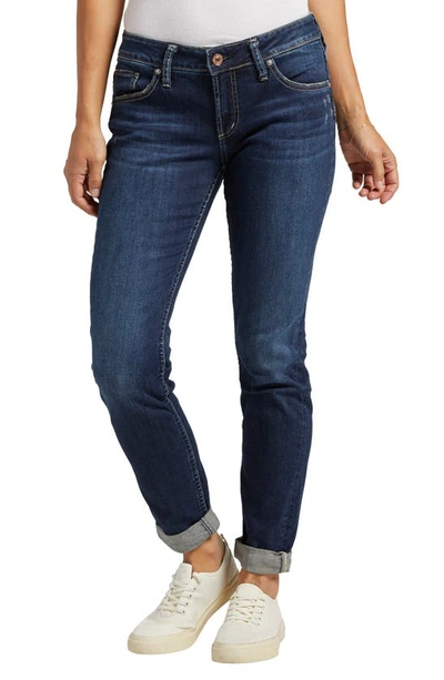 Silver Jeans Co. Boyfriend Ankle Straight Leg Jeans In Indigo