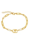 Sterling Forever Interlocking Circles Chain Link Bracelet In Gold