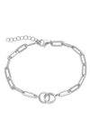 Sterling Forever Interlocking Circles Chain Link Bracelet In Silver