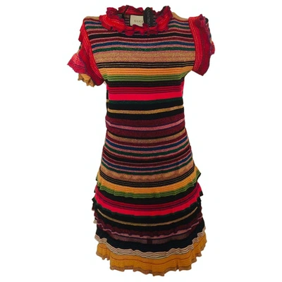 Pre-owned Gucci Wool Mini Dress In Multicolour