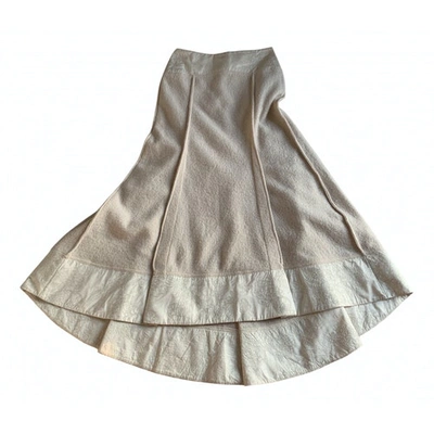 Pre-owned Kenzo Wool Maxi Skirt In Beige