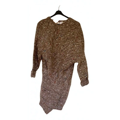 Pre-owned Stella Mccartney Wool Mini Dress In Brown