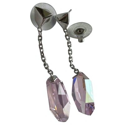 Pre-owned Swarovski Crystal Earrings In Pink