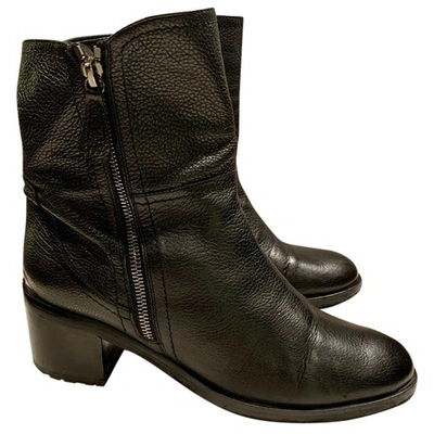 Pre-owned Cerruti 1881 Leather Boots In Black