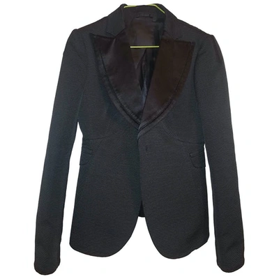 Pre-owned Costume National Wool Short Vest In Black