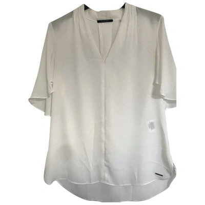 Pre-owned Elie Tahari White Polyester Top