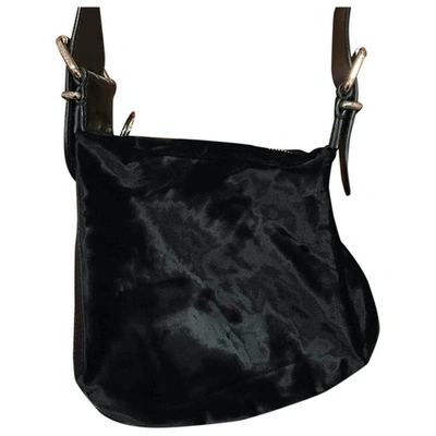 Pre-owned Fendi Velvet Mini Bag In Black