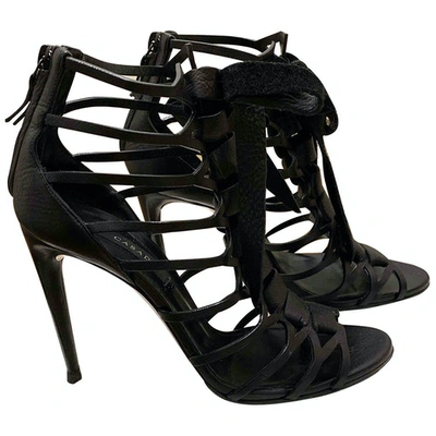 Pre-owned Casadei Leather Sandal In Black