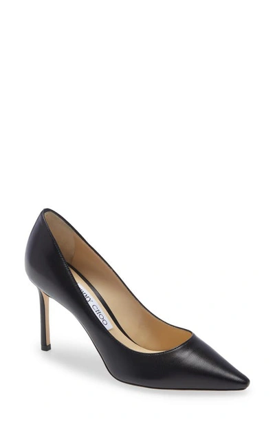Jimmy Choo Suede Pointed Toe Stiletto Heel Pumps In Black