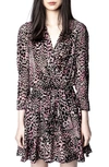 ZADIG & VOLTAIRE ROGERS VELOURS LEOPARD & PAISLEY PRINT LONG SLEEVE DRESS,SKCS0401F