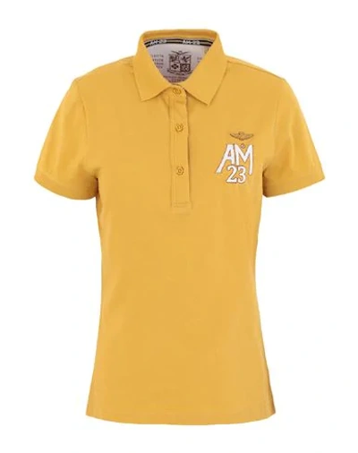 Aeronautica Militare Polo Shirts In Ocher