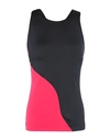 8 BY YOOX 8 BY YOOX RECYCLED POLY COLOR-BLOCK TANK TOP WOMAN TOP BLACK SIZE XL POLYESTER, ELASTANE,12530151IT 6