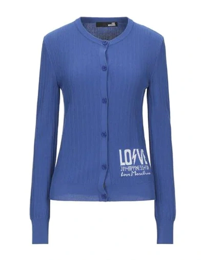 Love Moschino Cardigans In Blue