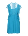 Alberta Ferretti Short Dresses In Turquoise