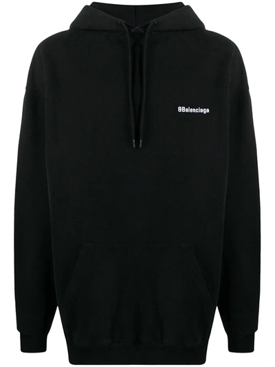 BALENCIAGA EMBROIDERED LOGO HOODIE