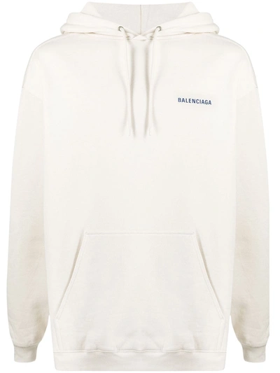 Balenciaga Political Embroidered Sweatshirt Hoodie In Dirty White