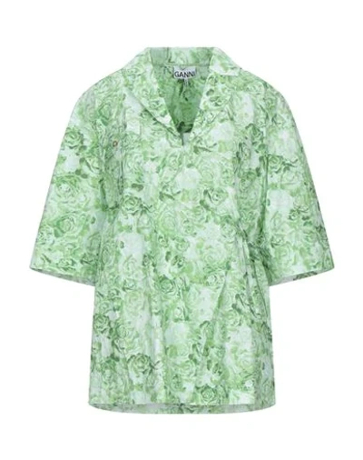 Ganni Floral Shirts & Blouses In Green