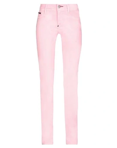 PHILIPP PLEIN PHILIPP PLEIN WOMAN JEANS PINK SIZE 27 COTTON, ELASTOMULTIESTER, ELASTANE,42823298OI 7