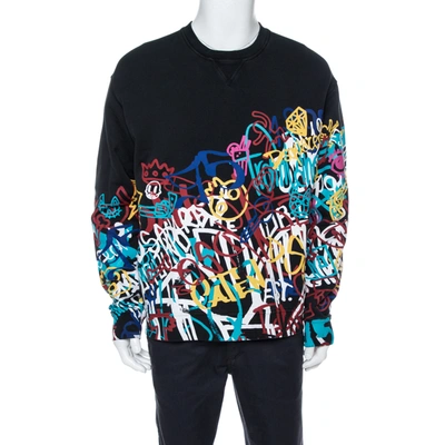 Pre-owned Dsquared2 Black Graffiti Print Cotton Cool Fit Sweatshirt Xl