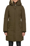 Soia & Kyo Slim Fit Hooded Down Coat In Army