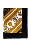 Versace Baroque-print Beach Towel In Gold