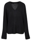 360 SWEATER MAGLIA SCOLLO V CANDICE,42262 BLACK