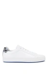 HUGO BOSS HUGO BOSS - LEATHER TRAINERS WITH BACKTAB STAR ARTWORK - WHITE