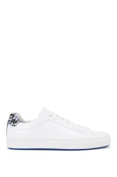 Hugo Boss - Leather Trainers With Backtab Star Artwork - White