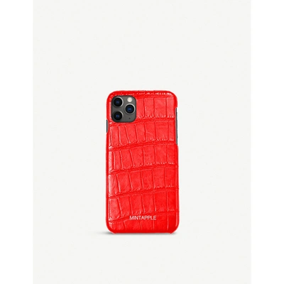 Mintapple Red Alligator-embossed Leather Iphone 11 Pro Case