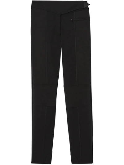 Burberry Stretch Crepe Jersey Neoprene Jodhpurs In Schwarz