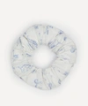 Ganni Printed Cotton Poplin Scrunchie In Bright White