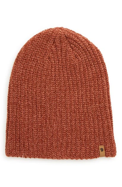 Fjall Raven Vik Melange Beanie In Terracotta