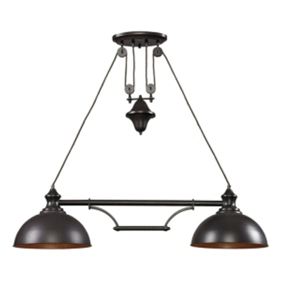 Elk Lighting 2 Light Island In Oiled Bronze