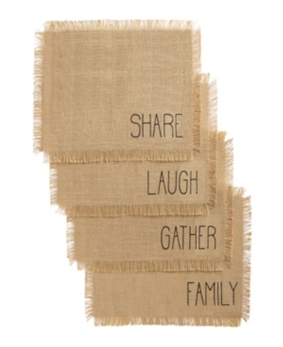 Elrene Farmhouse Living Sentiments Burlap Placemats - Set Of 4 In Natural
