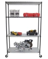 TRINITY 4-TIER WIRE SHELVING RACK WITH NSF INCLUDES WHEELS AND LINERS
