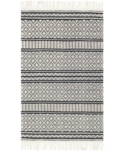 Surya Farmhouse Tassels Fts-2300 Charcoal 3' X 5' Area Rug In Gray