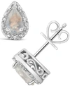 Macy's Gemstone And Diamond Accent Stud Earrings In Sterling Silver In Moonstone