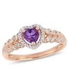 MACY'S AMETHYST AND DIAMOND HALO HEART RING (ALSO IN BLUE TOPAZ)