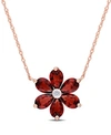 MACY'S MORGANITE AND DIAMOND ACCENT FLORAL NECKLACE