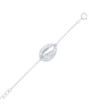 Macy's Cubic Zirconia Micro Pave Shell Bracelet In Sterling Silver (also In 14k Gold Over Silver) In White