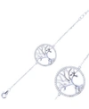 Macy's Cubic Zirconia Tree Of Life Circle Bracelet In Sterling Silver In White