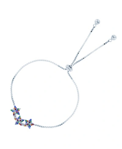 Macy's Cubic Zirconia Triple Star Adjustable Bolo Bracelet In Sterling Silver (also In 14k Gold Over Silver In White