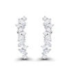 Macy's Cubic Zirconia Multi Shape Ear Climbers In Sterling Silver In White