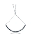 Macy's Black Spinel Tennis Adjustable Bolo Bracelet In Sterling Silver In Black
