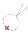 MACY'S CUBIC ZIRCONIA MORGANITE ROUND AND BAGUETTE WHEEL ADJUSTABLE BOLO BRACELET IN 14K ROSE GOLD OVER STE