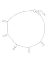 MACY'S CUBIC ZIRCONIA DANGLING INFINITY BRACELET IN STERLING SILVER (ALSO IN 14K GOLD OVER SILVER)