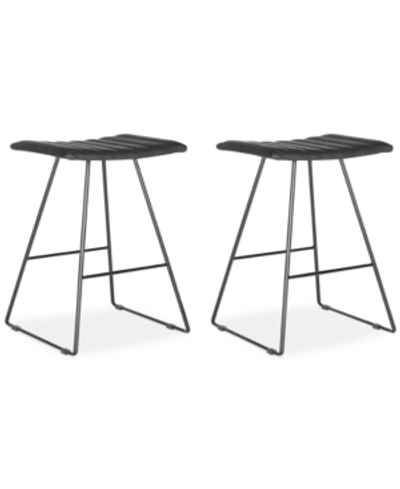Furniture Branson Set Of 2 Counter Stools In Black