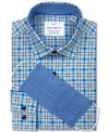 CONSTRUCT RECEIVE A FREE FACE MASK WITH PURCHASE OF THE CON. STRUCT MEN'S SLIM-FIT WHITE/BLUE CHECK DRESS SHIR